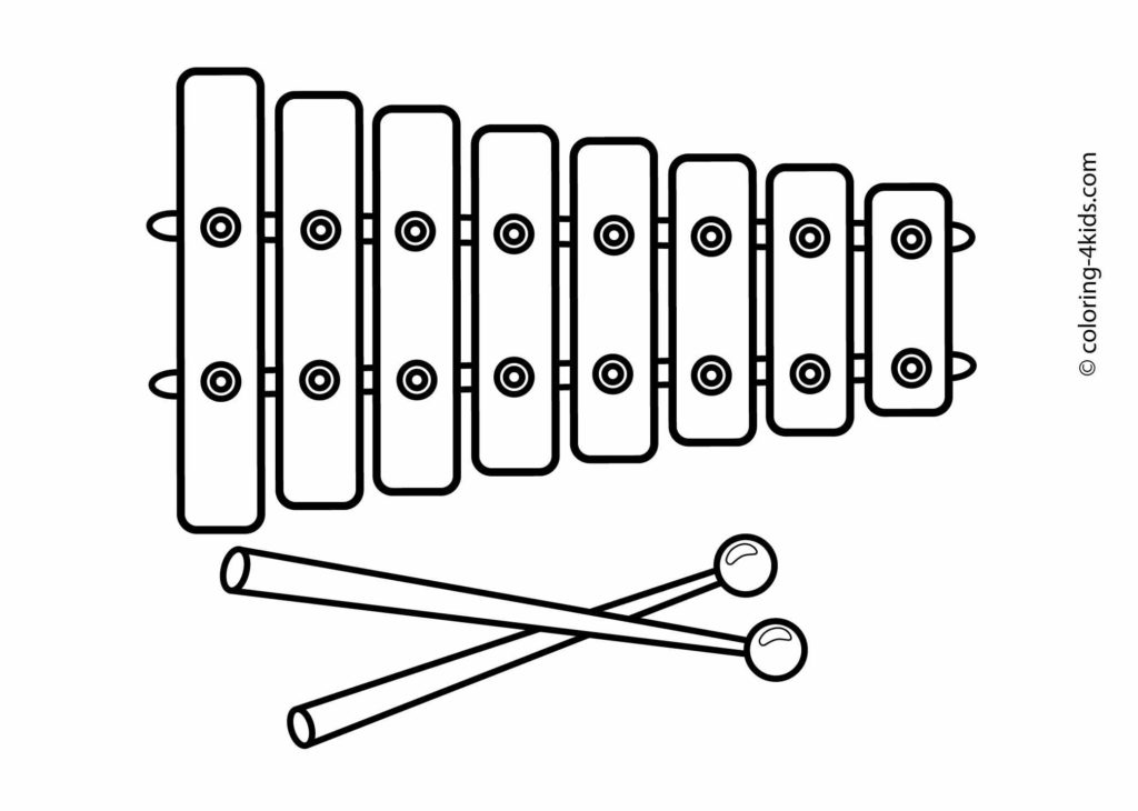 Xylophone Musical Instruments Coloring Pages For Kids