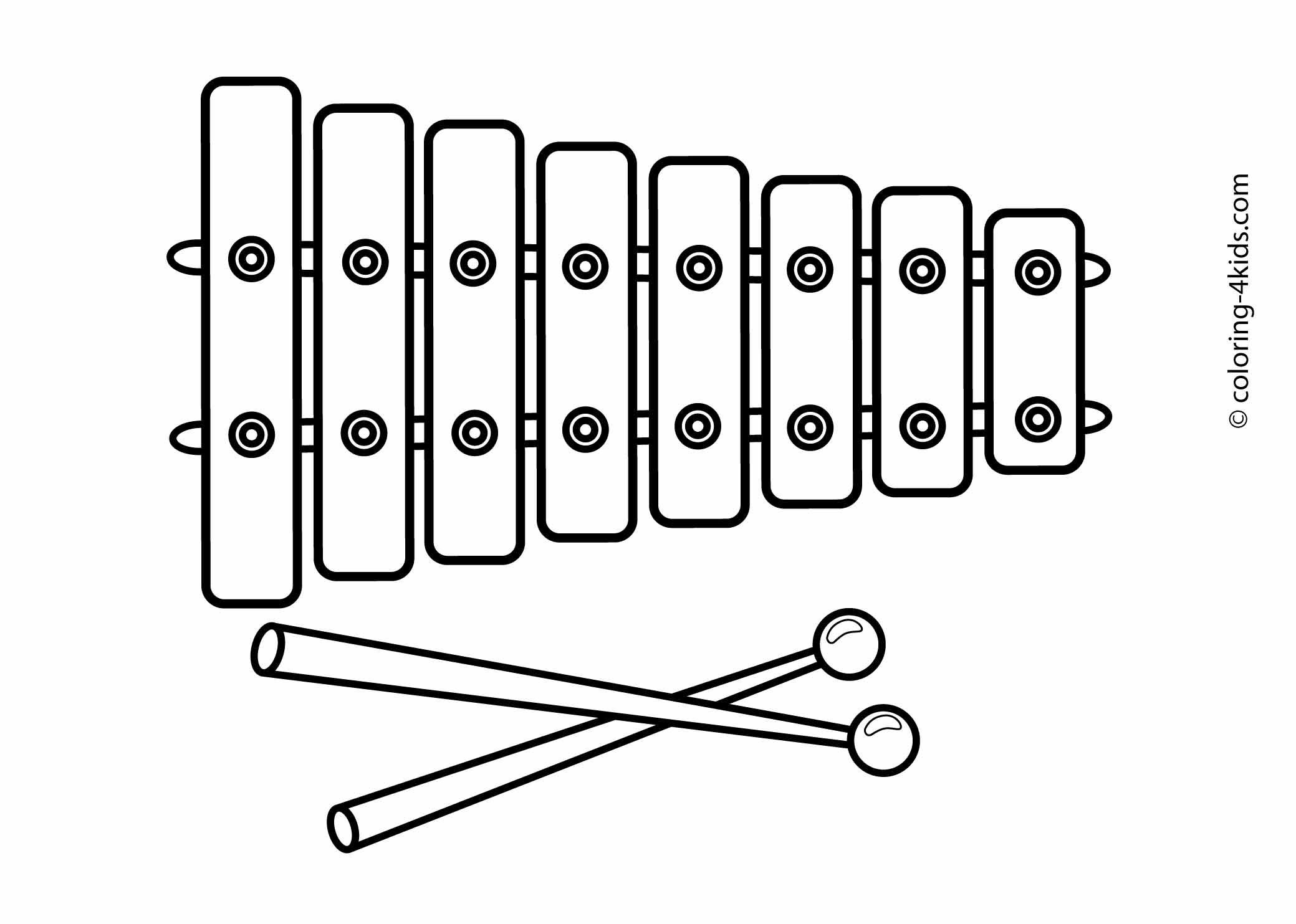 Xylophone Musical Instruments Coloring Pages For Kids 