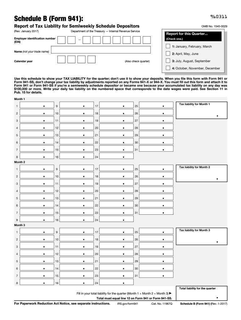 2017 2020 Form IRS 941 Schedule B Fill Online Printable