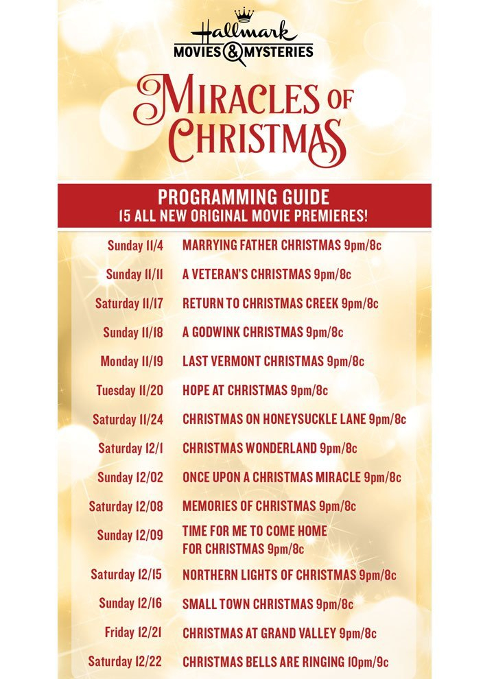 2018 Hallmark Lifetime Christmas Movie Schedule