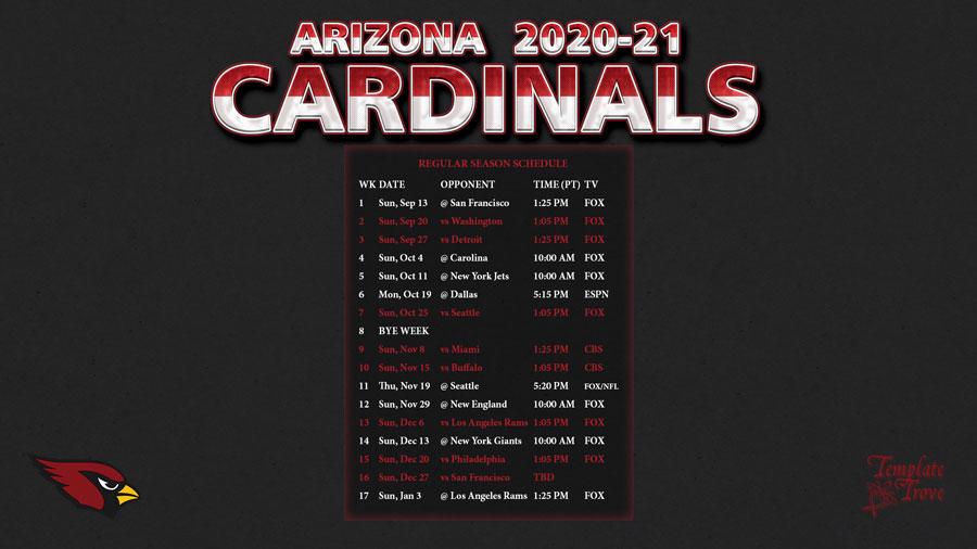 2020 2021 Arizona Cardinals Wallpaper Schedule