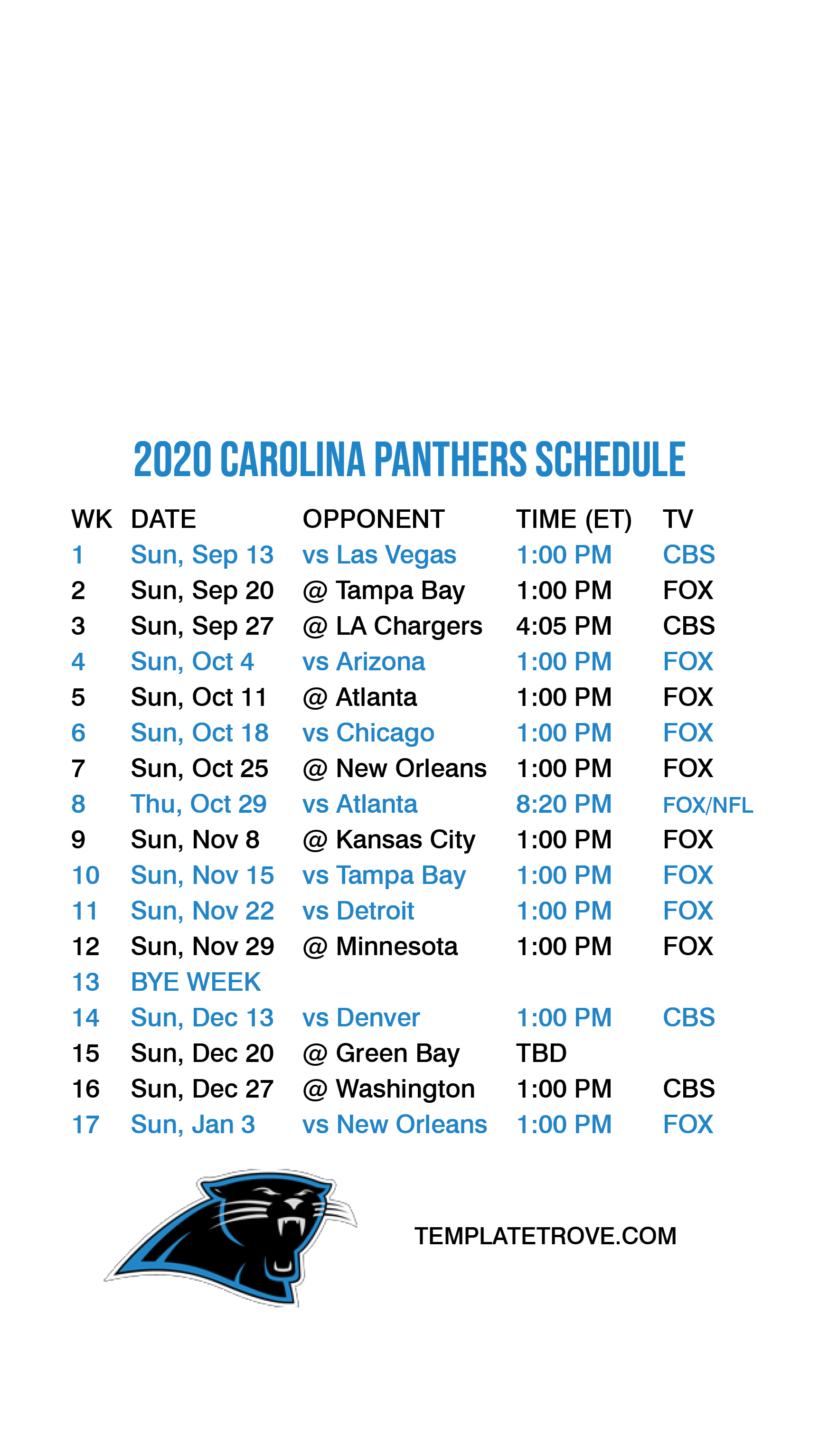 2020 2021 Carolina Panthers Lock Screen Schedule For 