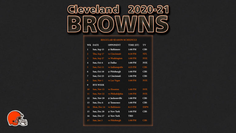 2020 2021 Cleveland Browns Wallpaper Schedule ...