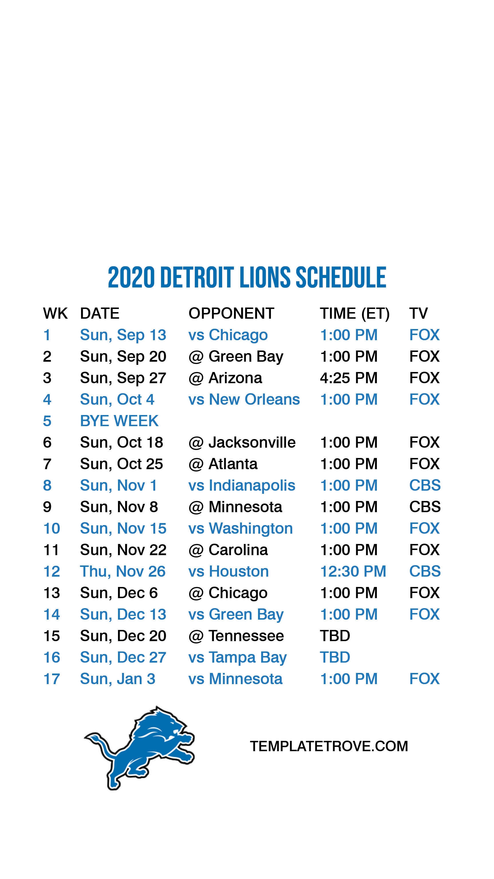 2020 2021 Detroit Lions Lock Screen Schedule For IPhone 6 