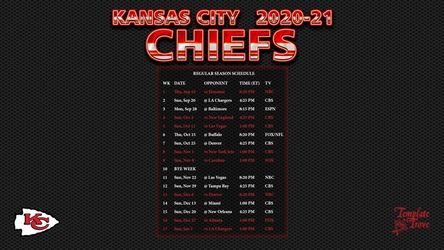 2021 Nfl Football Schedule Printable Calendar Template 