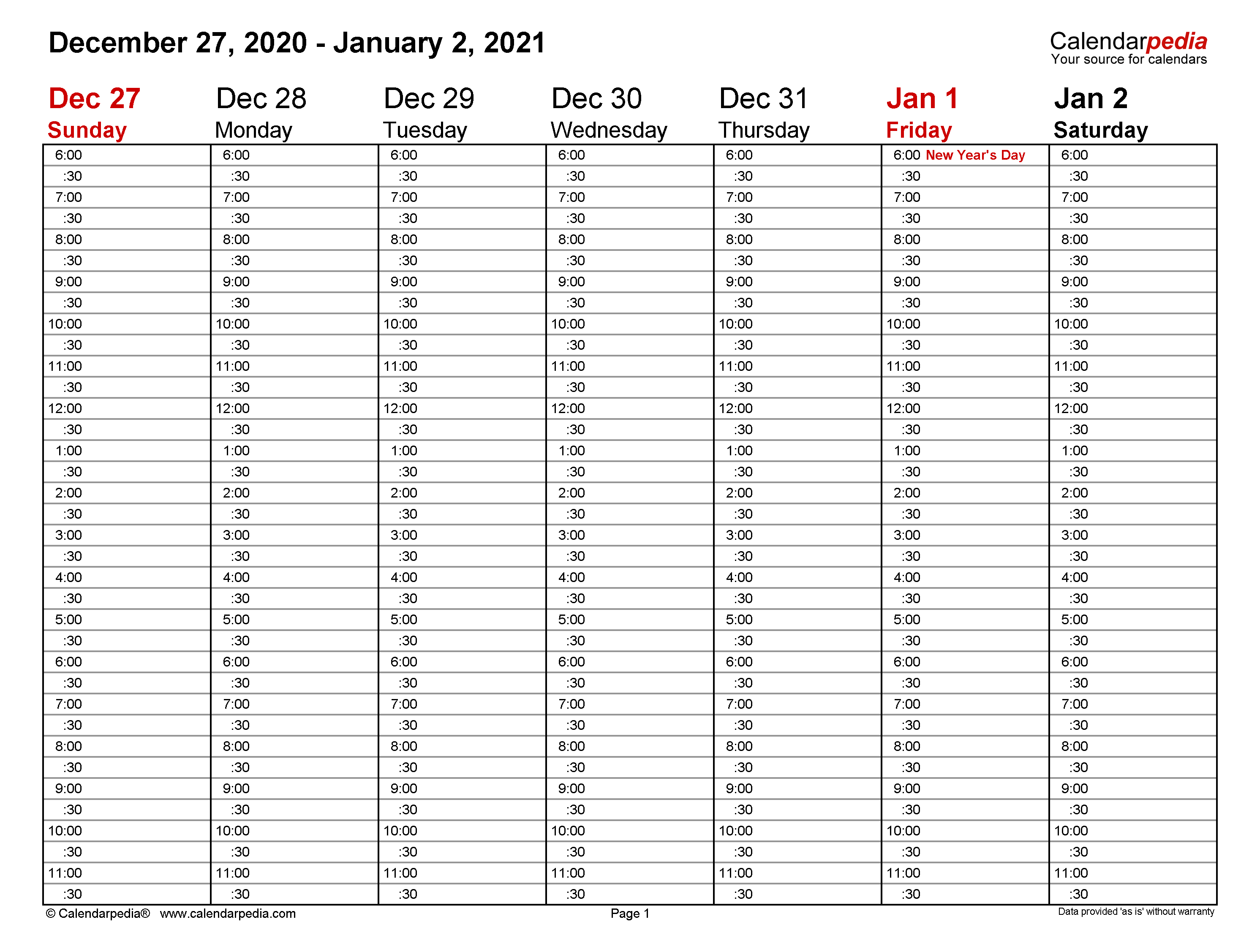 2021 Weekly Planner Printable