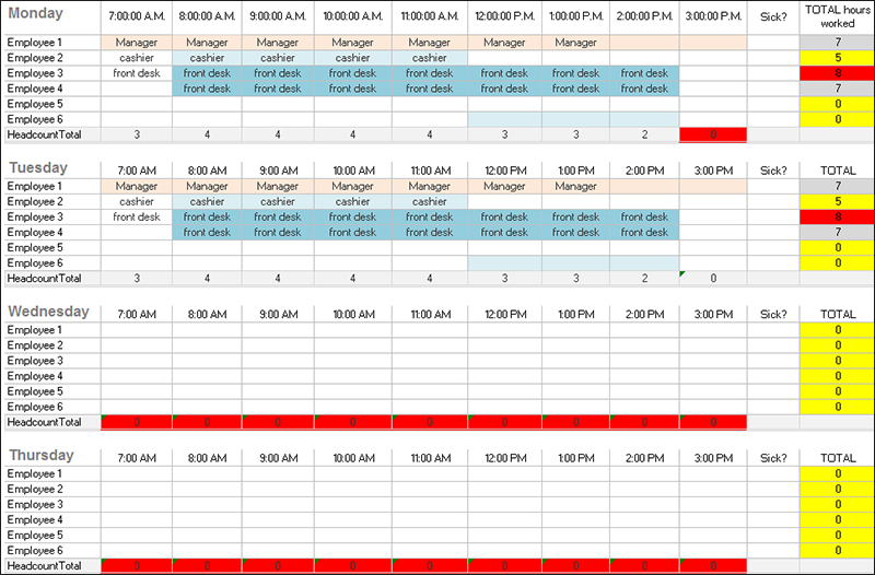 31 Daily Work Schedule Templates Free PDF Excel Word 