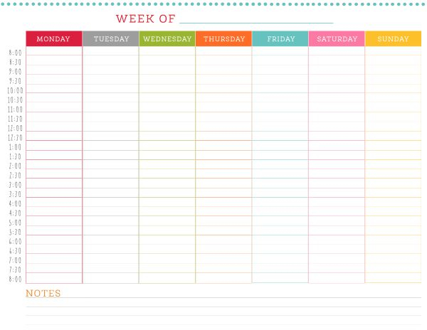 5 Weekly Schedule Templates Excel PDF Formats