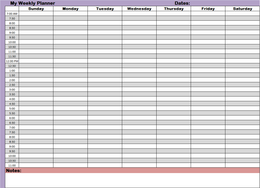 6 Best Printable Weekly Planner Schedule Printablee