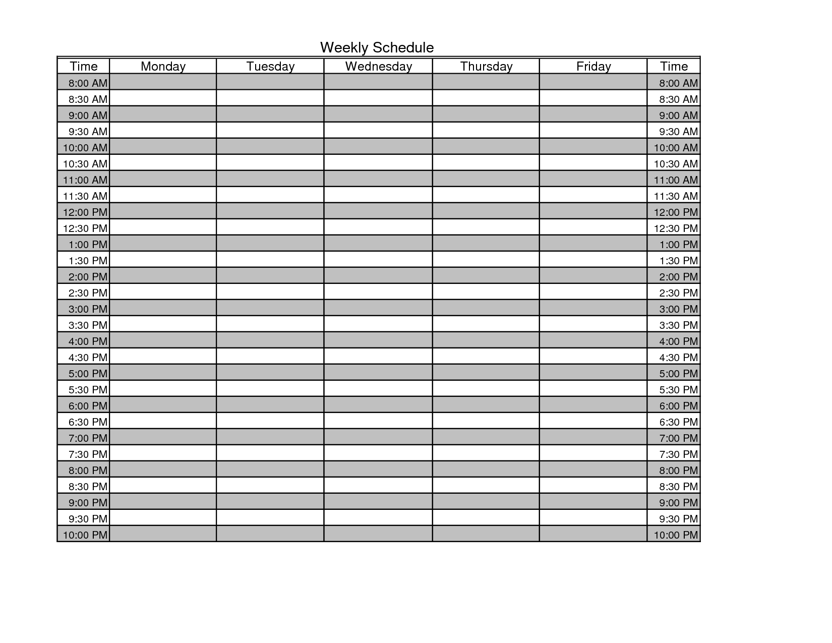 7 Best Printable Weekly Calendar With Time Slots 