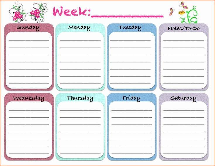 7 Day Planner Template New 5 Free Printable Weekly 