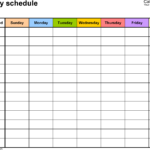 7 Day Schedule Template Blank Free Calendar Template