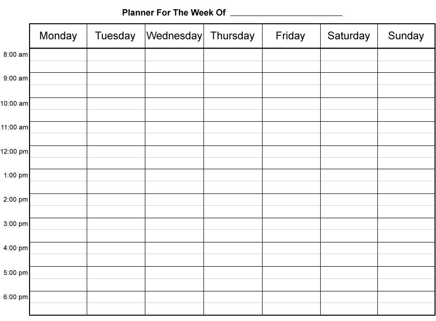 8 Best 2 Week Printable Calendar Weekly With Time 