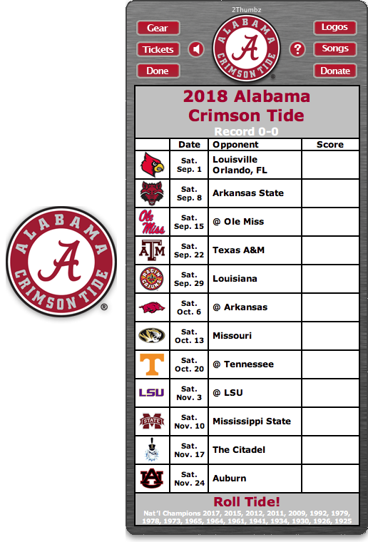 Alabama Football Schedule 2021 Printable