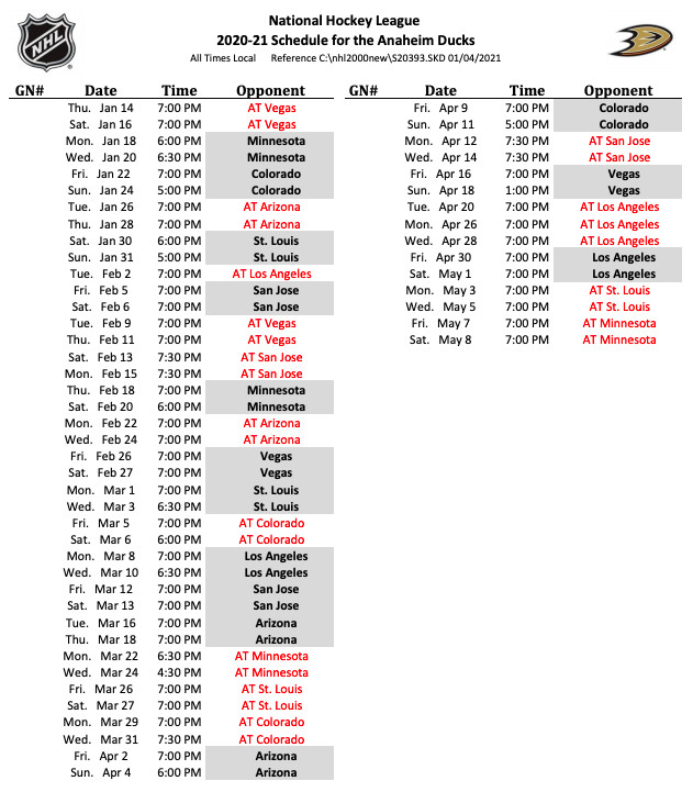 Anaheim Ducks Release Full 2025 Schedule And Game Start 