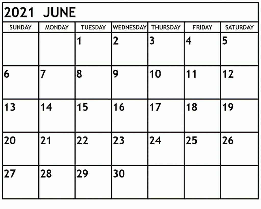 Blank June 2021 Calendar Make Schedule Thecalendarpedia