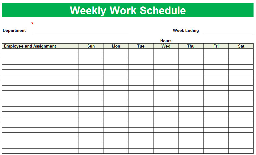 Blank Printable Weekly Schedule Printable Weekly Schedule