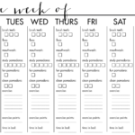 Blank Workout Schedule For Women Free Calendar Template