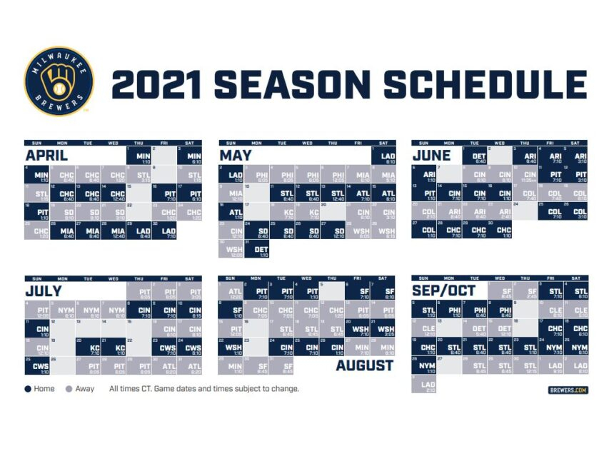 Brewers Release Complete 2021 Schedule