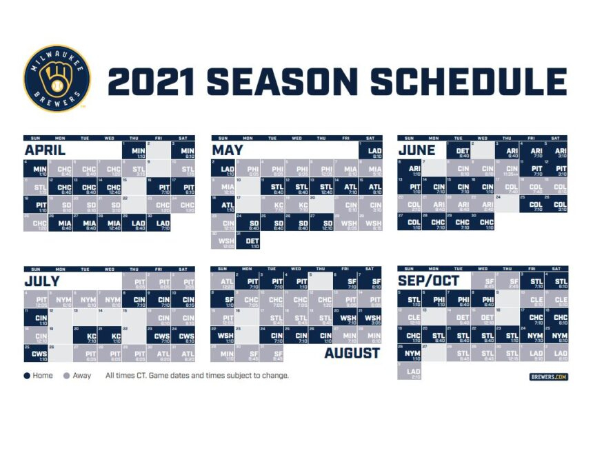 Brewers Release Complete 2025 Schedule