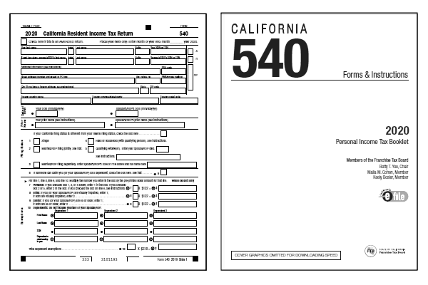 California Tax Forms 2020 Printable State CA 540 Form 