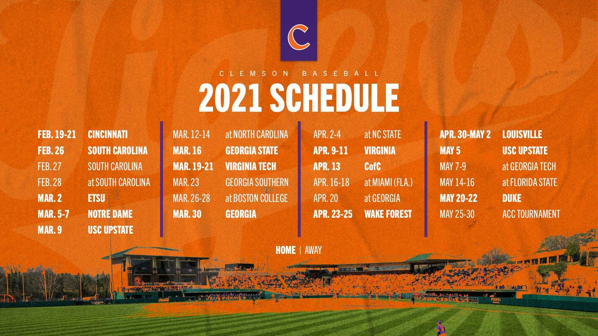 Clemson Baseball Announces 2021 Schedule IOnGreenville 