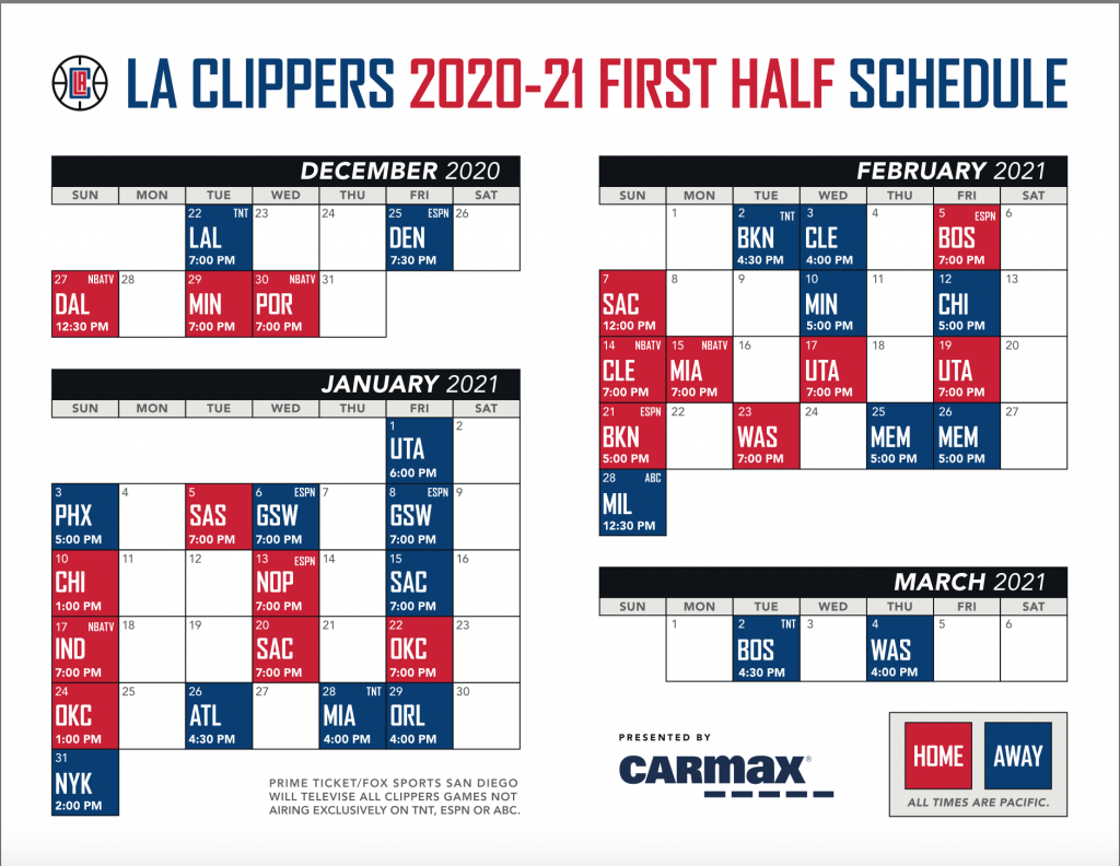 Clippers 2025 Schedule Details 213hoops