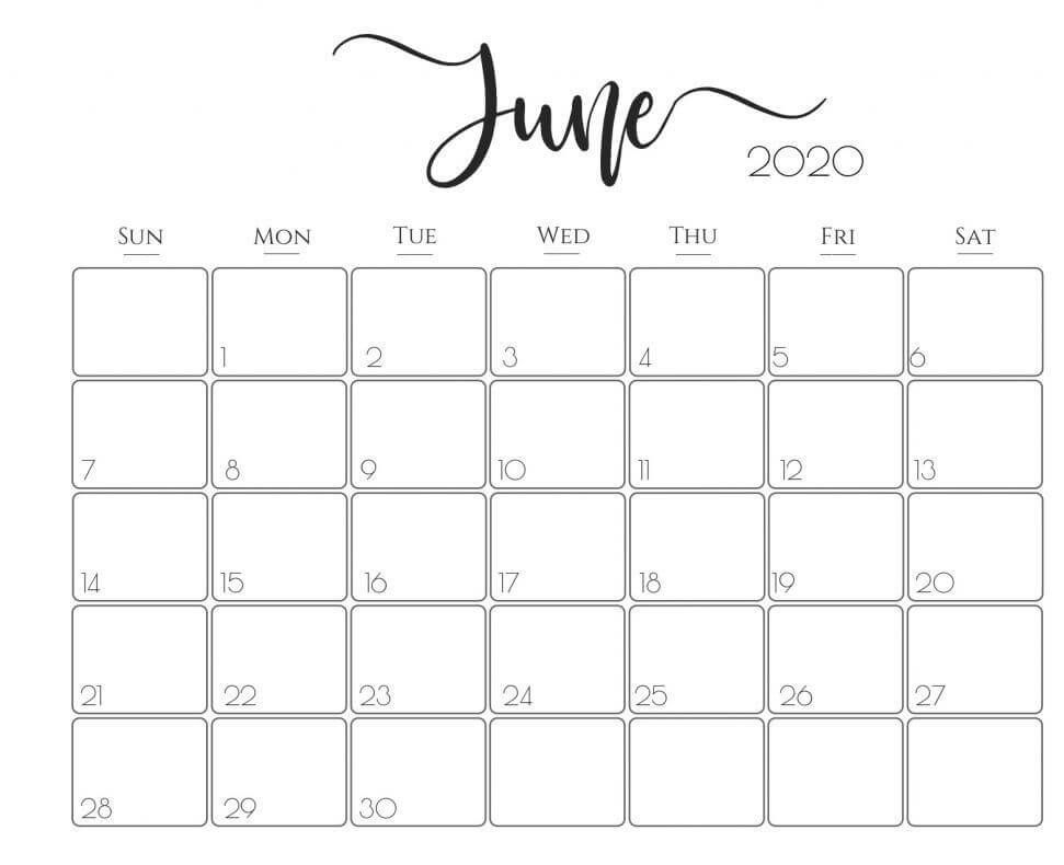 Cute June 2020 Calendar In 2020 2020 Calendar Template 