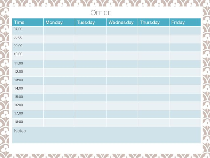 Cute Printable Blank Calendar Weekly Schedule Weekly 