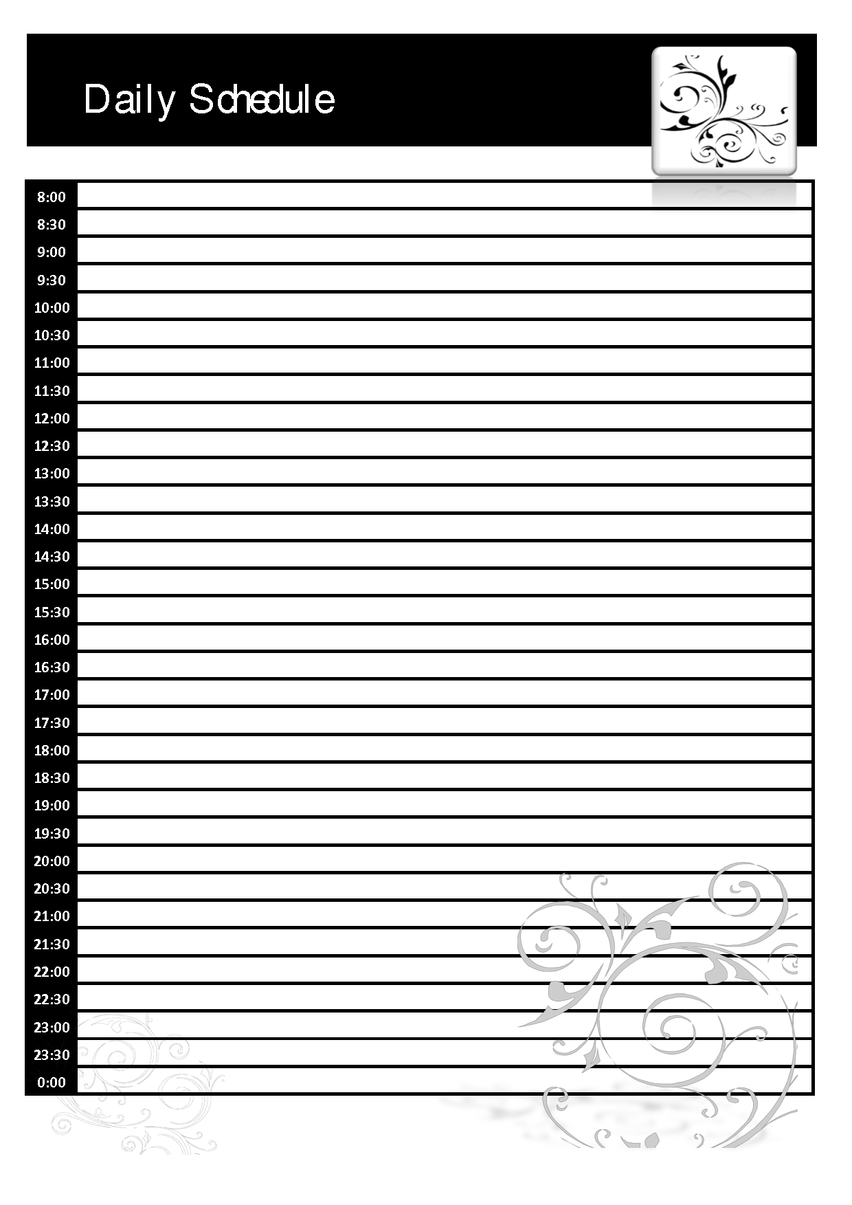 Daily Planner Template Printable Free Calendar 