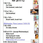 Daily Schedule For 6 Year Old Planner Template Free