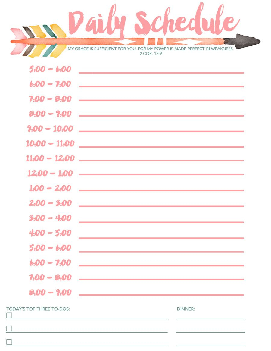 Daily Schedule Free Printable Homeschool Schedule 