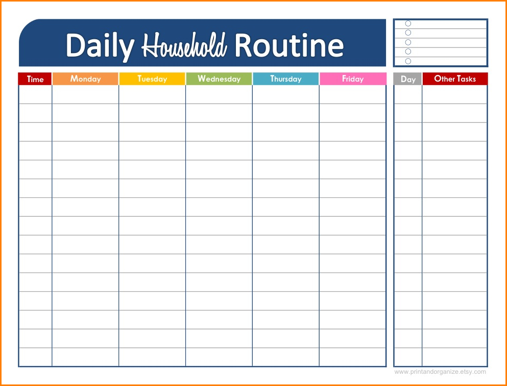 Daily Schedule Maker Task List Templates