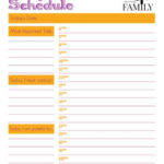 Daily Schedule Printable Becoming Family