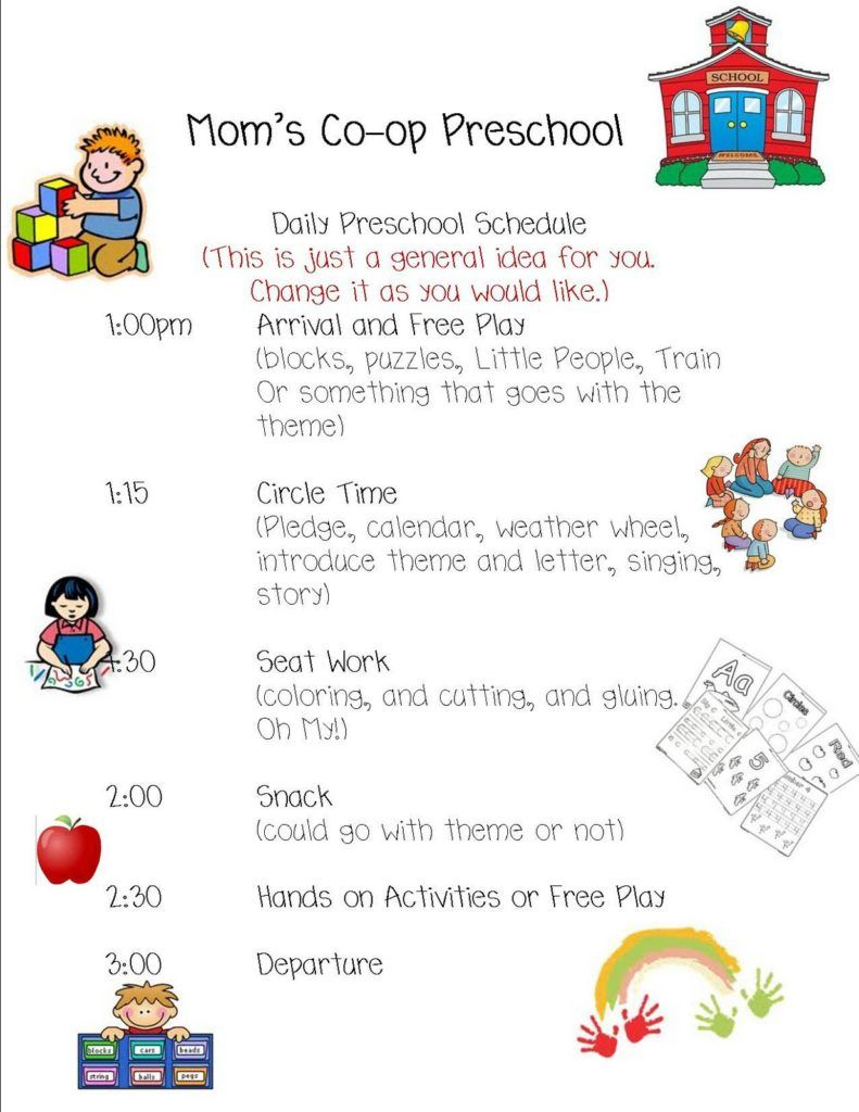 Daily Schedule Template For Preschool Printable Schedule 