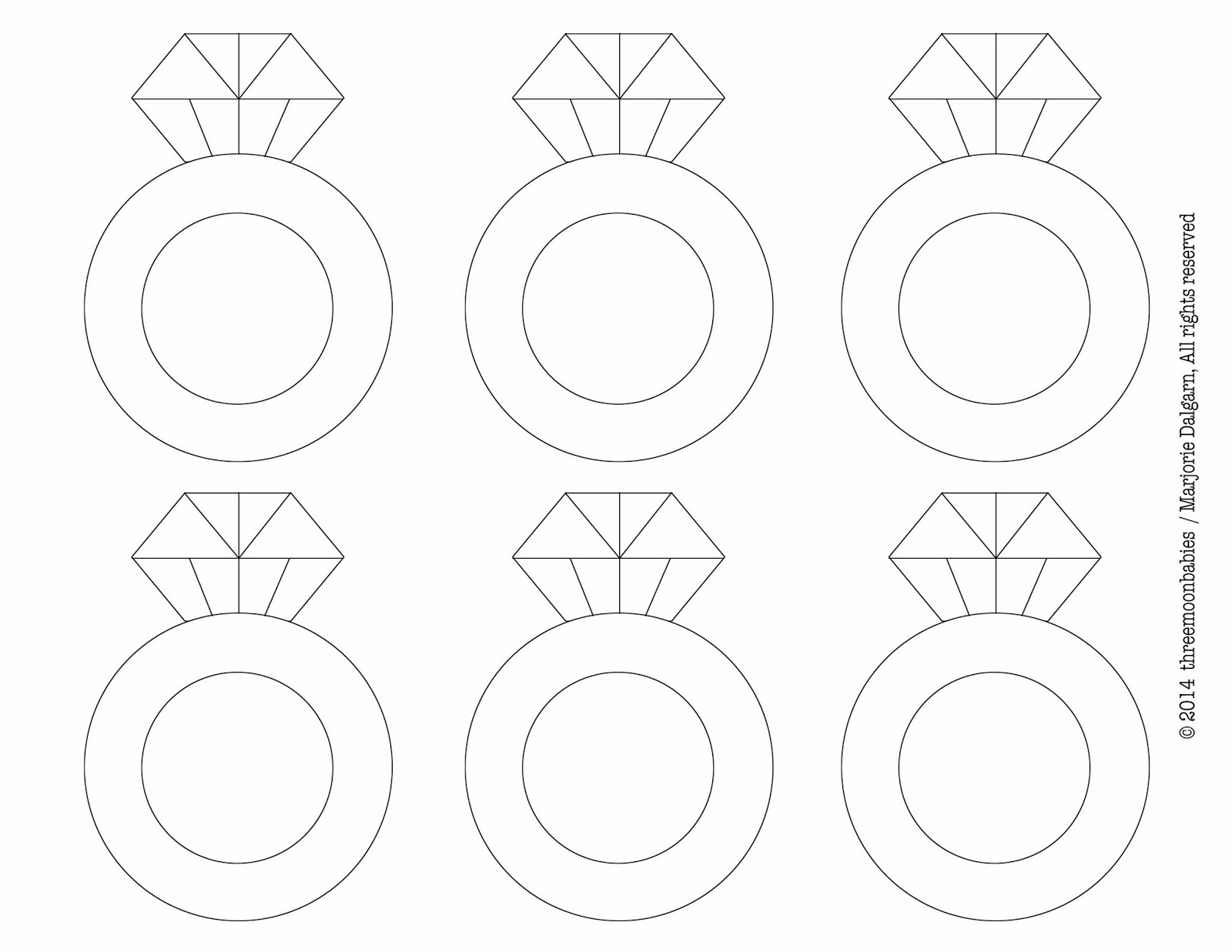 Diamond Ring Template Printable Coloring Home