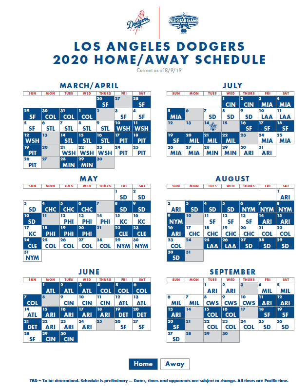 Dodgers Calendar Schedule 2021 Christmas Day 2020