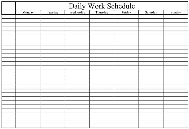 Download Daily Work Schedule Excel Template ExcelDataPro