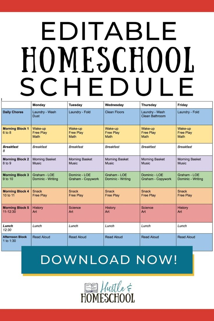 Editable Homeschool Schedule Free Printable Hustle And 