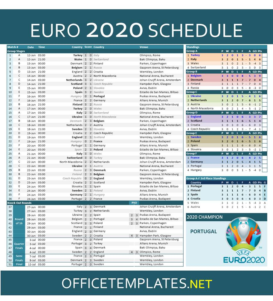 Euro 2021 Fixture List Pdf Euro2020 Wiki