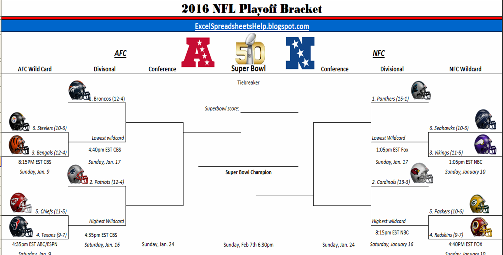 Excel Spreadsheets Help Printable 2016 Nfl Playoff