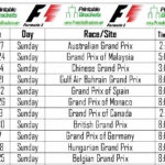 F1 Schedule Formula One Schedule Formula 1 Schedule