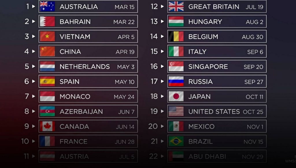 F1 Unveils 2021 Season Calendar RacingNorth Driving 