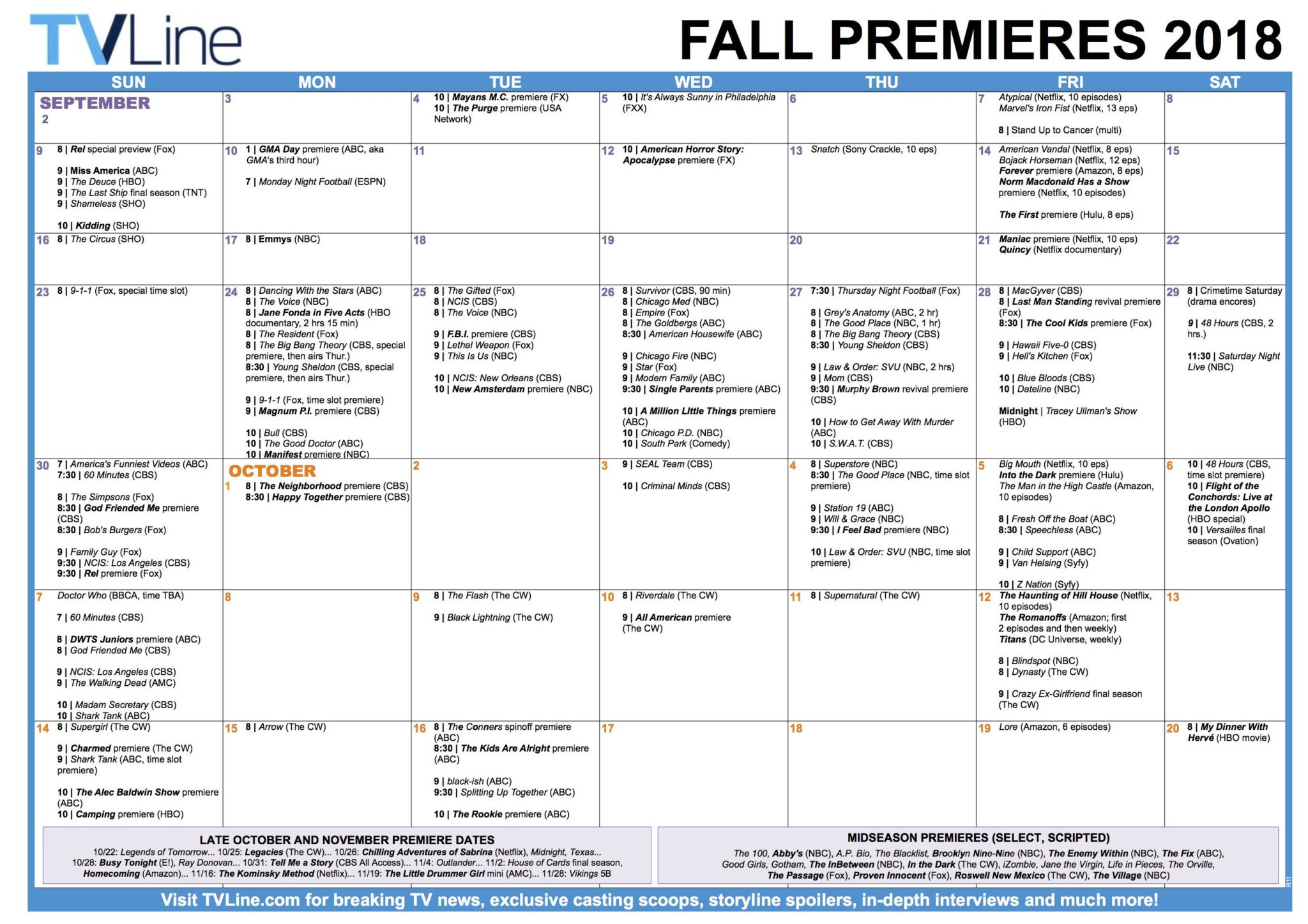 Fall Tv Line Up 2021 2020 Printable Printable Calendar