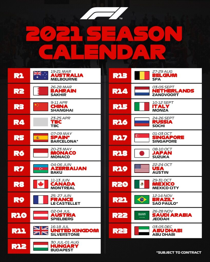 Formula 1 Announced 2025 Calendar Racing Life