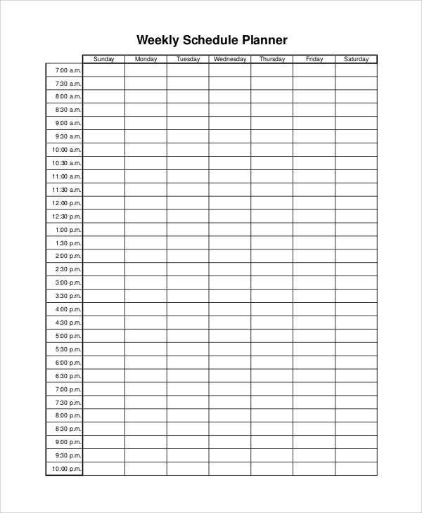 FREE 9 Printable Weekly Planner Samples In PDF MS Word