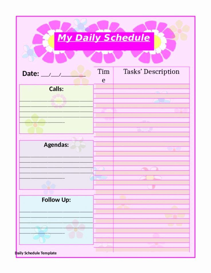 Free Daily Schedule Template Beautiful Top 25 Best Daily 