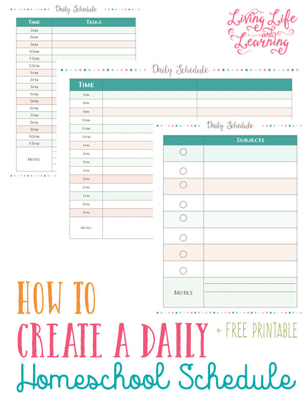 Free Homeschool Weekly And Daily Schedule Printables 
