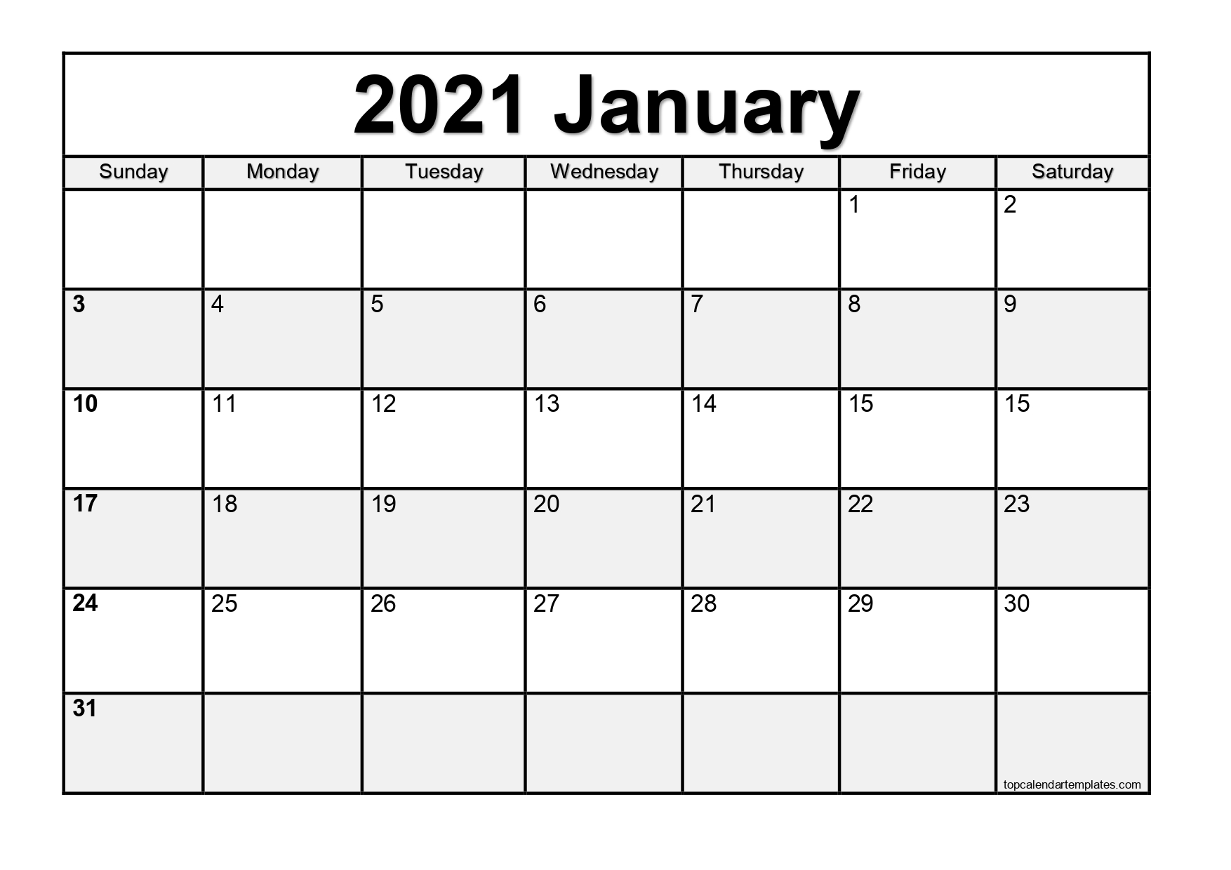 Free January 2025 Calendar Printable Blank Templates