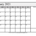Free January 2021 Calendar Printable Monthly Template